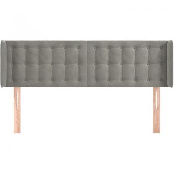 Meuble capitonné tête de lit velours gris clair TDL0205255 147×16×88 cm
