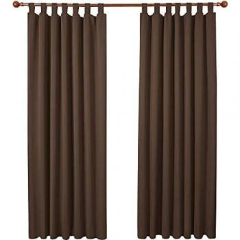 Deconovo Blickdichte Gardinen mit Schlaufen Verdunkelungsvorhang 280x140 cm, Blau, 2er Set