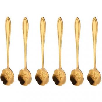 304 Stainless Steel Coffee Spoon (Gold Finish) – 8 or 6 Pieces