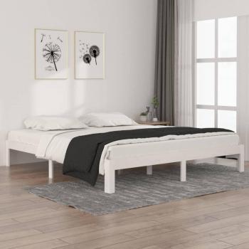 Madera maciza redonda blanca 180x200 cm Super King