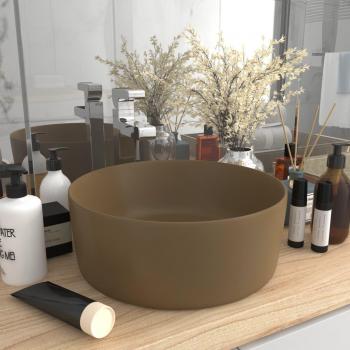 Lavabo de cerámica crema mate 40x15 cm