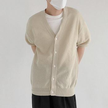 V-Neck Suéter Delgado Hombre Color Liso