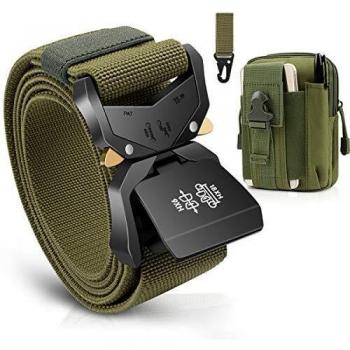 BESTKEE Men's Military Tactical Belt with Quick-Release Metal Buckle