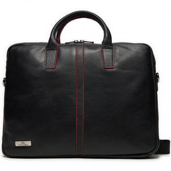 WITTCHEN 11''/12'' Laptoptasche Schwarz-Rot Leder