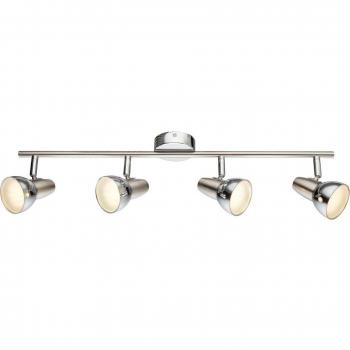 GLOBO LIGHTING Deckenstrahler – LED‑Lampe 4 Flammen, Cappuccino‑Nickel
