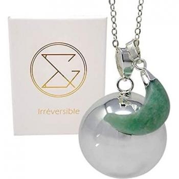 Pendentif Bola de Grossesse en Argent 925 Sterling avec Pierre d'Amazonite