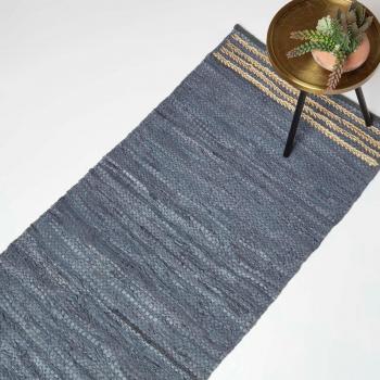Textura Grises Rueda – Alfombra Homescapes 66x200