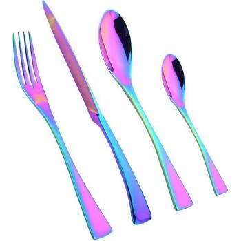 Couverts en acier inoxydable 304, 4 pièces, miroir brillant