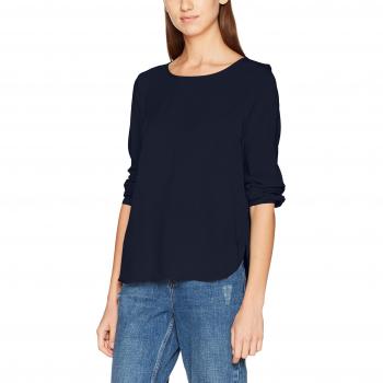 TOM TAILOR Damen Bluse Trendy Blouse Shirt, Blau (Real Navy Blue 6593), 36