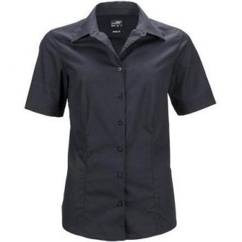 James & Nicholson Damen Elegantes Kurzärmel-Business‑Shirt in Weinrot