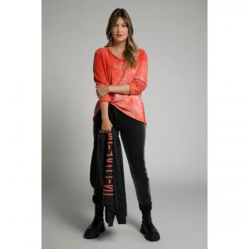 Maglione con Cuciture Chiare e Orlini Arrotolati, Arancione, Donna, Ulla Popken