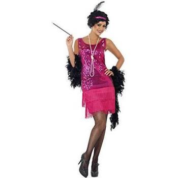 Smiffys Charleston Funtime Flapper Outfit (M) – Knallrosa mit Accessoires