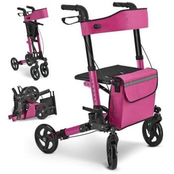 Juskys Rollator Vital mit Sitz und Einkaufstasche, klappbar und höhenverstellbar