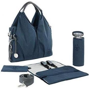 Baby‑Neckline Bag „Eco‑Chic“ – Nachhaltig, blau, mit Wickelzubehör