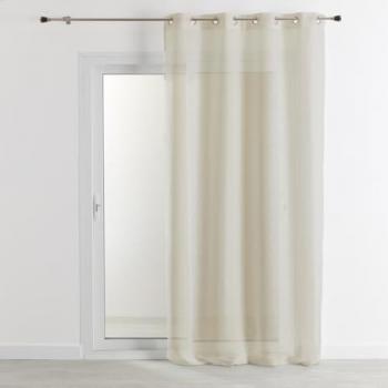 Rideau Voilage 100% Lin Fluide Beige 140x260 cm