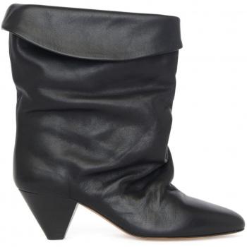 Isabel Marant Women's Black Ryska Leather Ankle Boots, Size 36