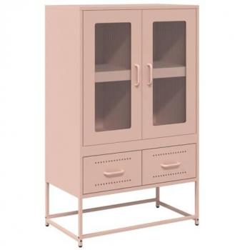 Buffet haut en acier 68x39x111,5 cm rose