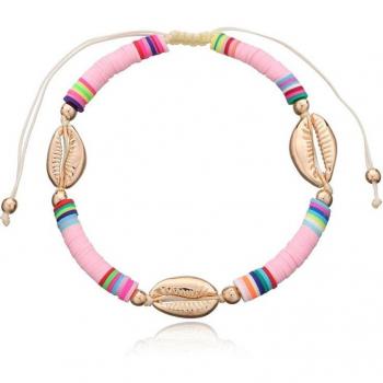 Bracelet de cheville perlé avec coquillage, style bohémien
