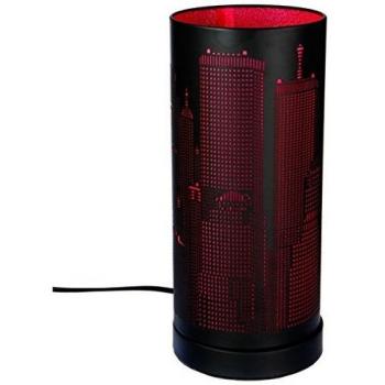 Lampe New York Tactile Cylindrique Rose/Noir