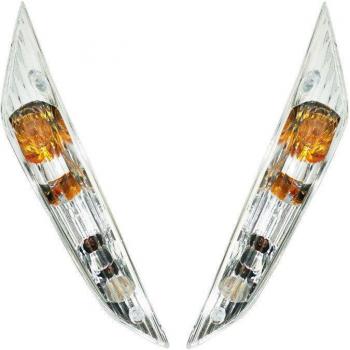 Paire de clignotants LED avant Replay pour Piaggio 50 Zip 2000, transparent à ampoule