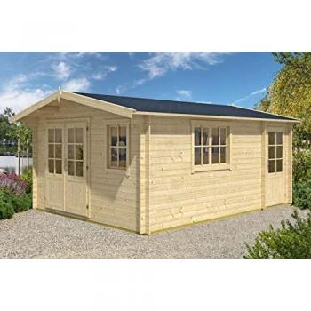 Abri de jardin en sapin brut ALPHOLZ 4x6m 28mm avec fenêtre