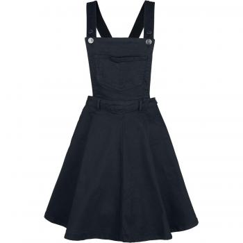 Hell Bunny Dakota Pinafore – schwarzes, mittellanges Outfit, 4XL