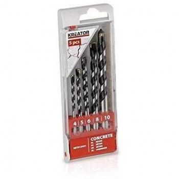 Kit de 5 Brocas para Hormigón – Tamaños Ø4–Ø10 mm – Acero Cromado