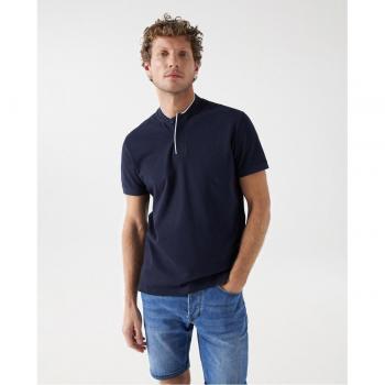 Polo de hombre azul manga corta