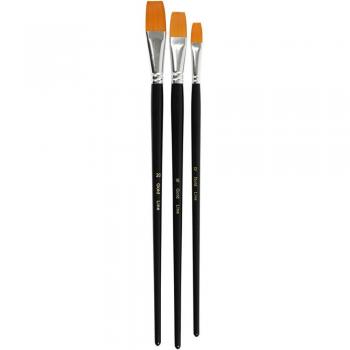 Gold Line Flat Brush Set, Big Size, 3 Pieces