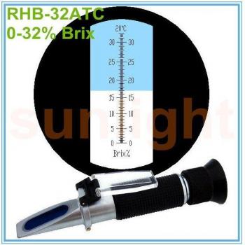 RHB-32ATC Refractómetro Brix 0-32% con estuche plástico y servicio rastreable