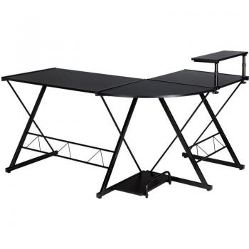 Support Moniteur Noir – Bureau à Angle Déconnectable