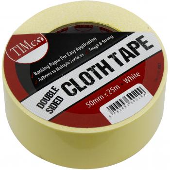 Timco DSCT White Cloth Tape – 25 m Roll, 50 mm Wide