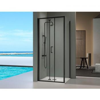 Panel Ducha Prisma Negro Kassandra – Puerta Plegable