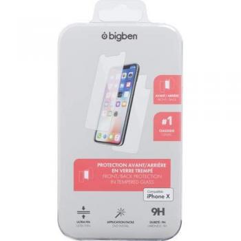 Cristal Templado Doble Cara para iPhone X/XS de Bigben Dureza 9H