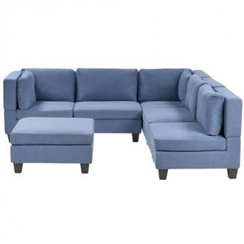 Beliani Modernes Ecksofa Blau