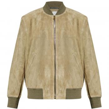 Paul Smith Green Suede Bomber Jacket, Men's XL