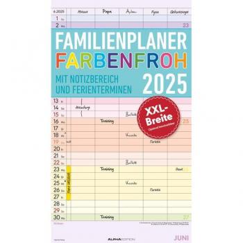 Wandkalender Familienplaner Farbenfroh 2025