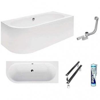 Modern Design Eckbadewanne ECOLAM – 150x75 cm, weißes Acryl