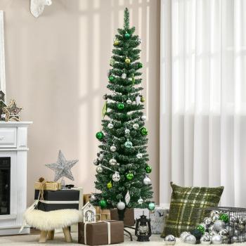 5.5FT Artificial Snow Dipped Christmas Tree Xmas Holiday Pencil Tree