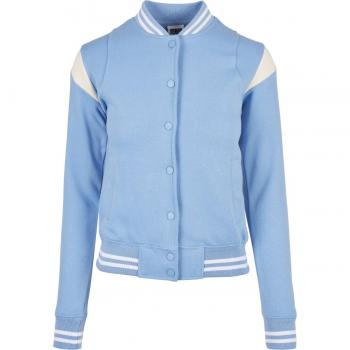 Urban Classics Women's Plus Size Inset College Sweat Jacket Blue Sky / White