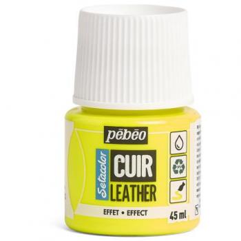 Peinture pour cuir et simili – Jaune fluo – Setacolor Cuir – Pébéo – 45 ml