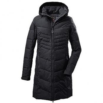 Killtec Damen Steppmantel KOW 150 mit abzippbarer Kapuze, schwarz, Größe 42