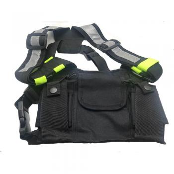 Chaleco Verde Reluciente con Funda de Transporte para Walkie Talkie