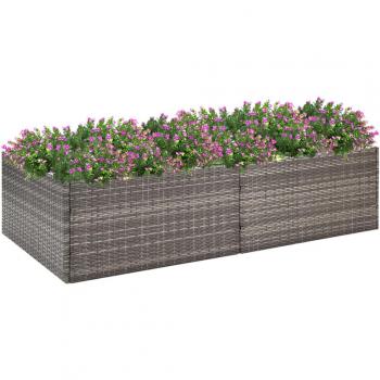 Grey Planter, Vidaxl, 157x80x40 cm, Poly Rattan