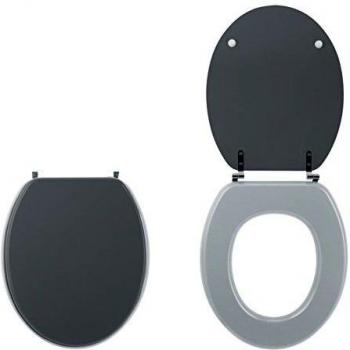 Wirquin 20719739 Abattant WC, modèle Woody, gris anthracite et gris clair