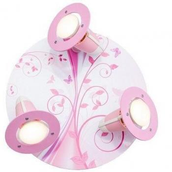 Lampe de plafond enfant Elobra 131510 – Pépinière bois Rondell rose, efficacité énergétique A+