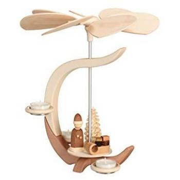 Seiffener Volkskunst 1-stöckige Weihnachtspyramide C-Form 30 cm