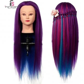 Purple 24 Hairdressing Training Head with Clamp