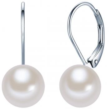 Valero Perlas Celestiales Pendientes Plata y Blanco