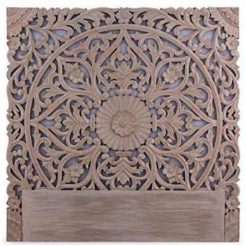 Tête de Lit Élégante en Bois Sculpté 140 cm